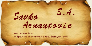 Savko Arnautović vizit kartica